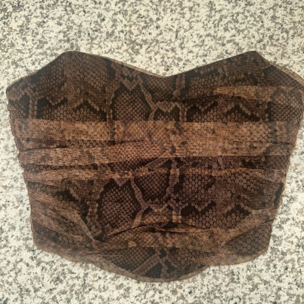 Zara snakeskin crop top